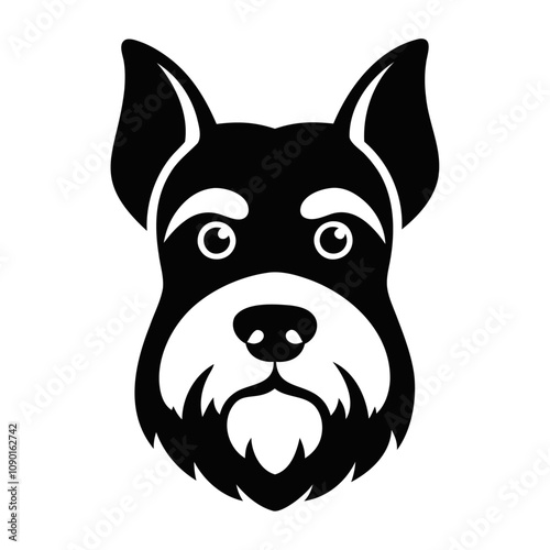 Schnauzer dog face vector icon design