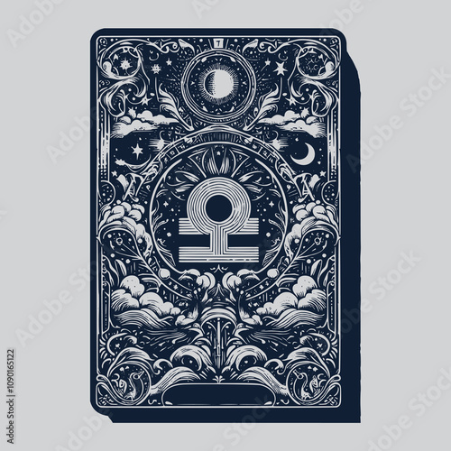 libra zodiak ouija tarot playing card tattoo