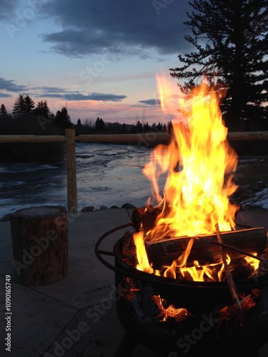 Wallpaper Mural fire in the fireplace Torontodigital.ca