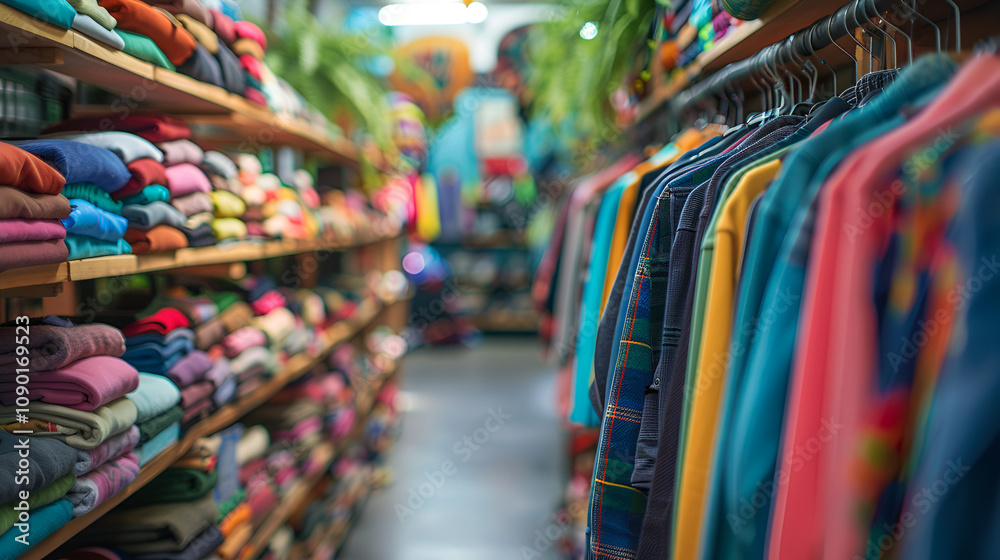 Obraz premium colorful clothes in a shop