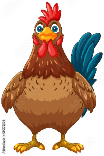 Colorful Rooster Cartoon Illustration
