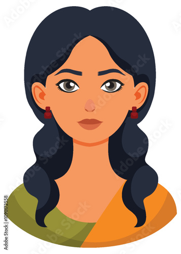 Traditional Indian Woman Illustration