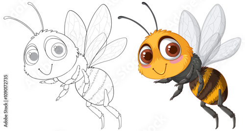Cute Honey Bee Vector Illustration