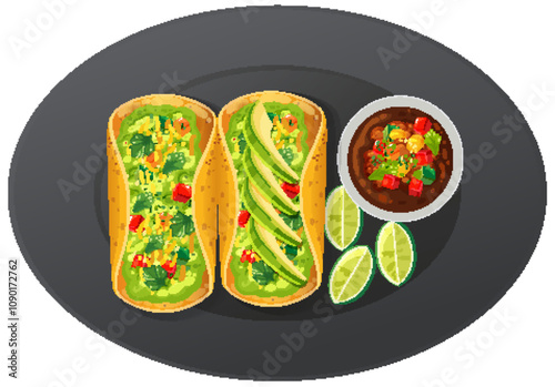 Mexican Tacos with Salsa and Lime