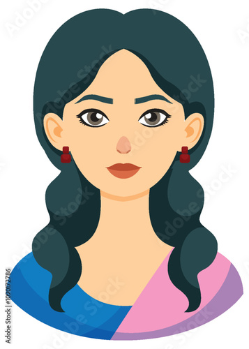 Traditional Indian Woman Illustration