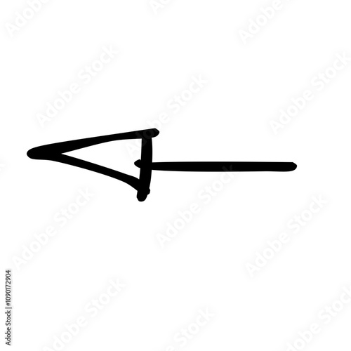 hand drawn cute simple left arrow icon