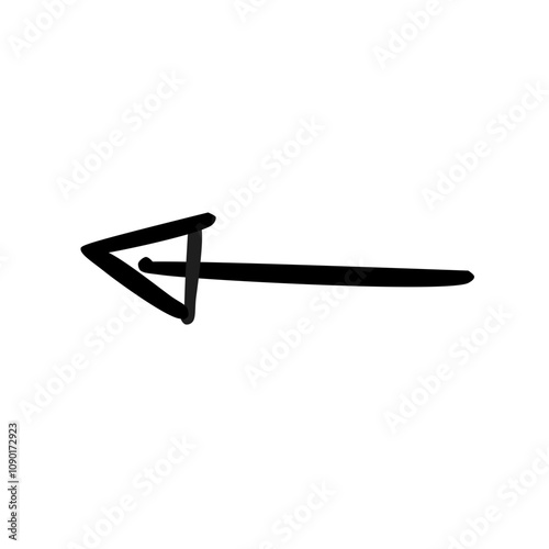 hand drawn cute simple left arrow icon