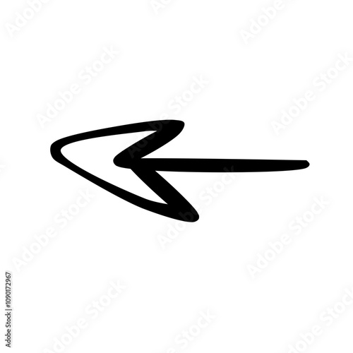 hand drawn cute simple left arrow icon