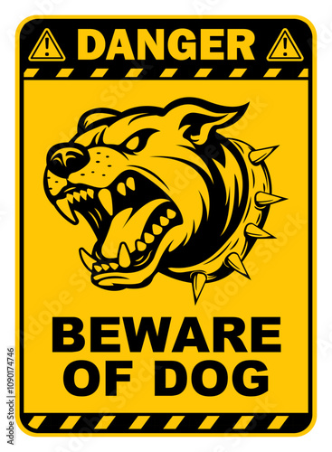 beware angry dog sign poster labels printable plaque for home template design