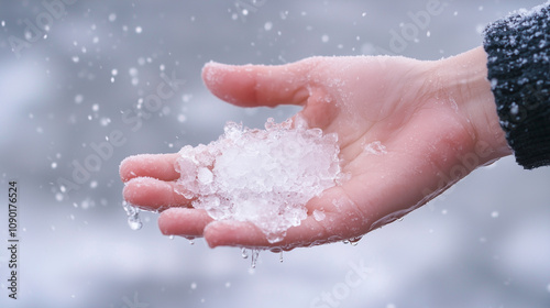 Winter's Embrace: A hand ge...