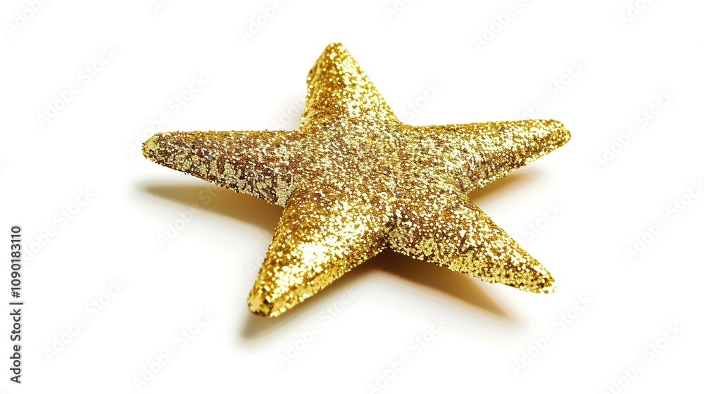 Glitter Gold Christmas Star Isolated on White Background - A Shining Symbol of Holiday Magic. The Glittering Gold Star with Its Sparkling Facets, Standing Alone Against the Pure White. Its Radiant Glitter Gold Christmas Star Isolated on White Background - A Shining Symbol of Holiday Magic. The Glittering Gold Star with Its Sparkling Facets, Standing Alone Against the Pure White. Its Radiant