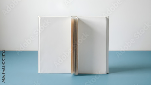 standing white book front view