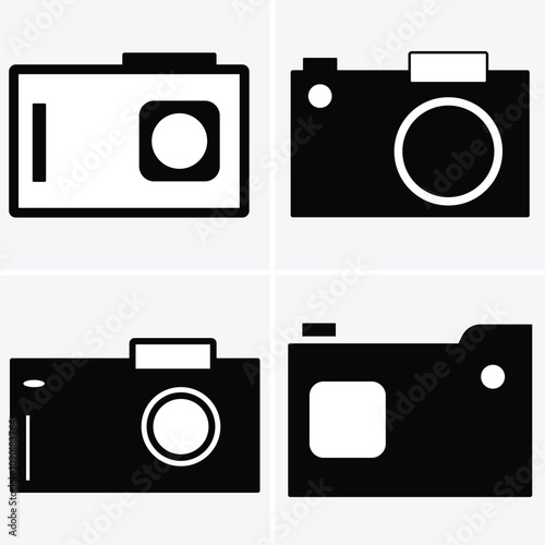 Camera icon set, photo camera icon, camera photography icon, Camera icon vector silhouette