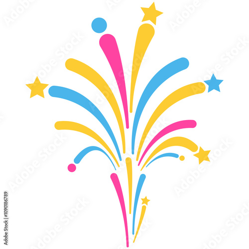 Colorful Fireworks Celebration Elements Illustration