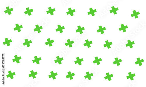 set of green cross shapes seamless background