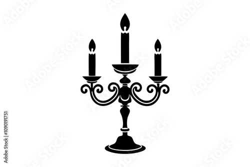 Luxury candle holder | isolated silhouette vector illustration on white background