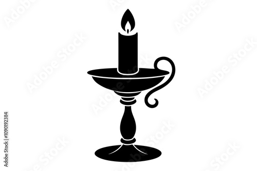 Luxury candle holder | isolated silhouette vector illustration on white background