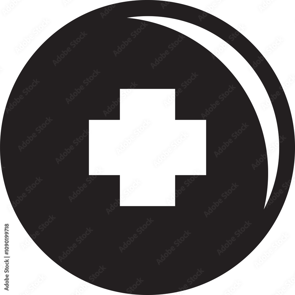 Obraz premium Plus and Add Icon