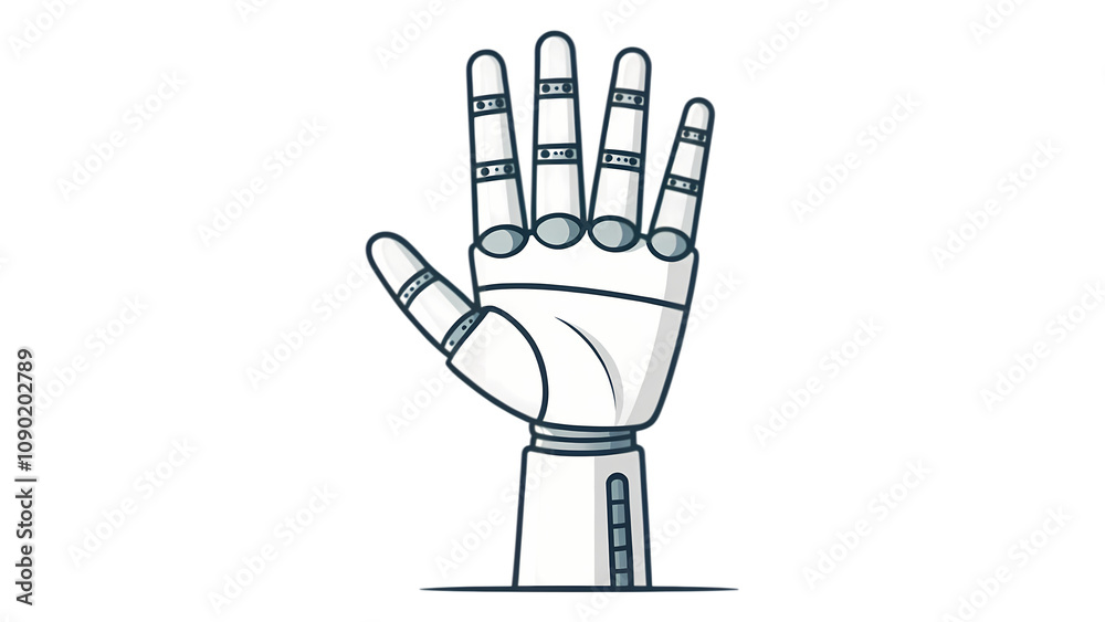 Fototapeta premium Cartoon robot hand, a symbol of technology