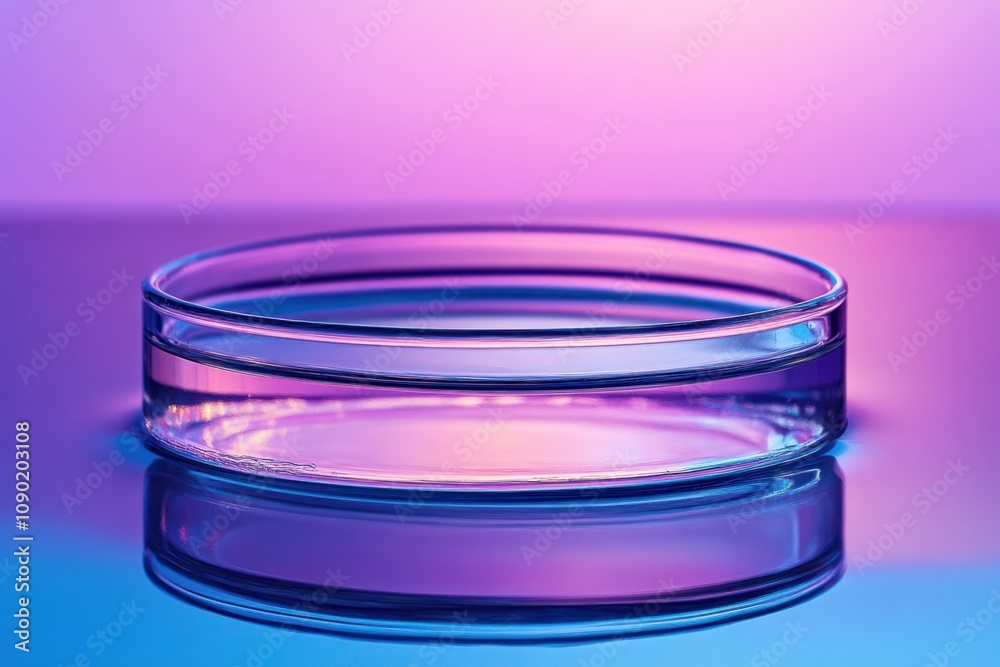 Petri Dish with Water and Reflection Petri Dish with Water and Reflection