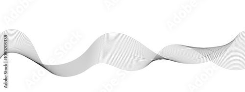 Abstract gray and white wave lines background.