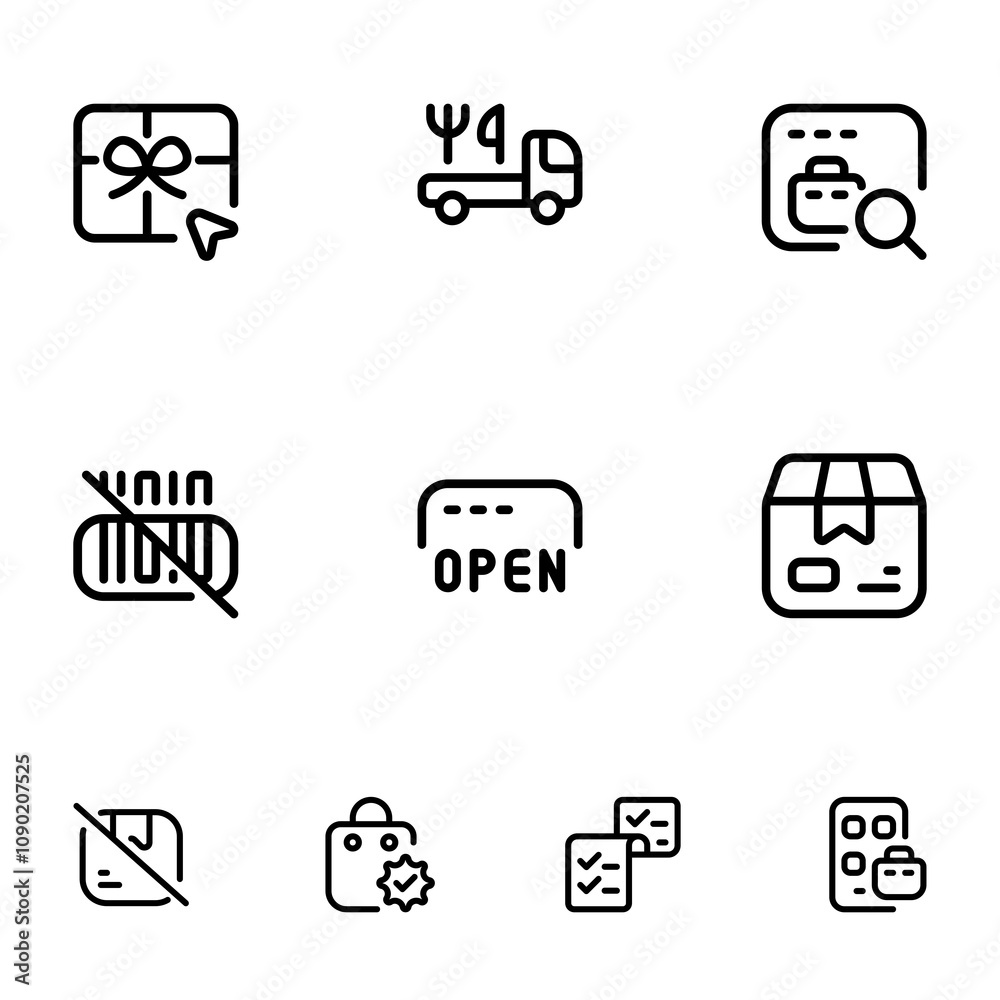 Fototapeta premium E-Commerce Line Icons Set Vol. 4
