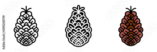 Pinecone icon is a woody structure produced by conifer trees, housing seeds and aiding in the tree’s reproductive cycle.