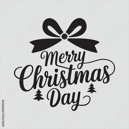 Merry Christmas vector silhouette calligraphy letter Design