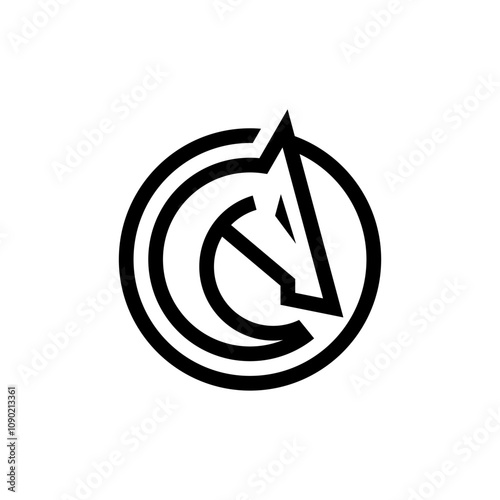 Horse logo with Simple Minimalist Line Art. Hand drawn Vector illustration.