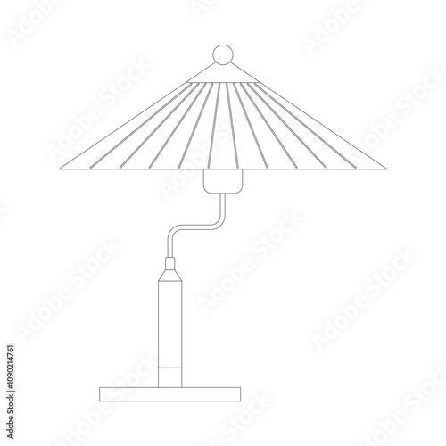 a outline vector illustration of a Scandinavian style interior decor and furniture