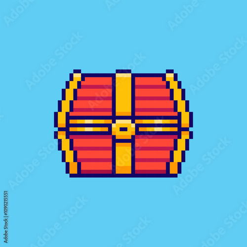 Pixel art Treasure Chest game asset design