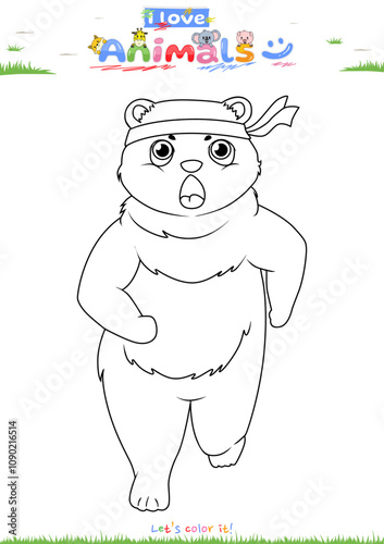 Lets color it Cute Bear cartoon