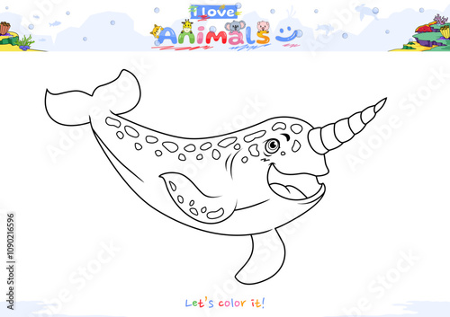 Lets color it Narwhal Cartoon 2