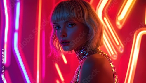 Neon Fashion Portrait