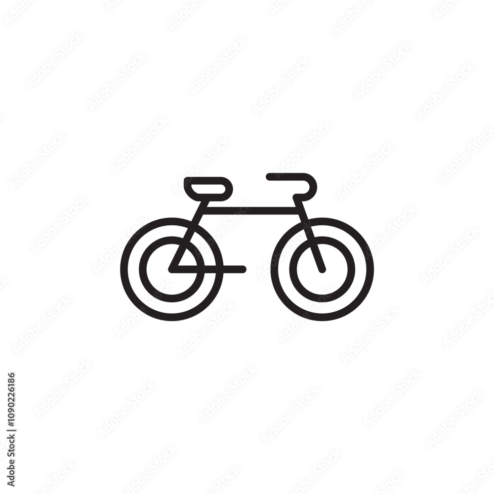 Fototapeta premium Bicycle thin line vector icon