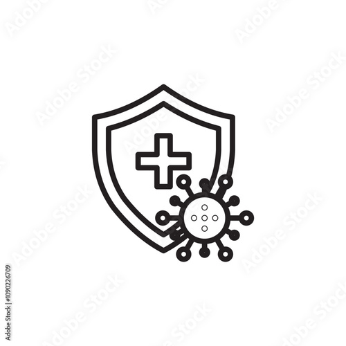 Immunity thin line vector icon