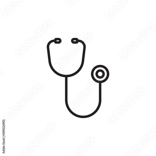Stethoscope thin line vector icon