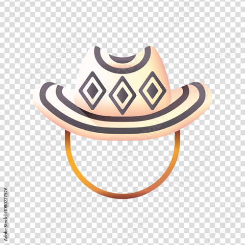 Traditional sombrero vector design in EPS 10 format. This stylized illustration captures the cultural essence of the iconic wide-brimmed hat commonly associated with Mexican heritage and Latin America