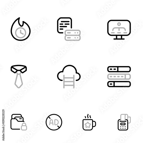 Business Duoline Icons Set