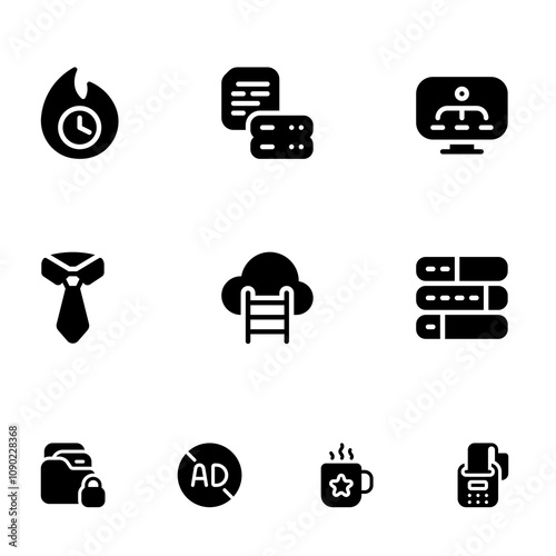 Business Glyph Icons Set