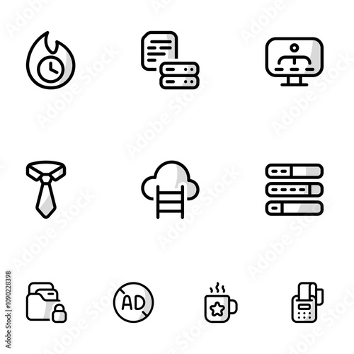 Business Shady Icons Set