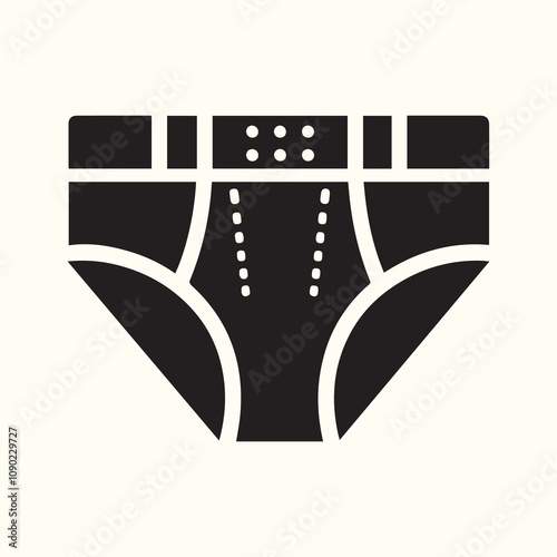 Underpants logo vector, Underpants silhouette vector black and white