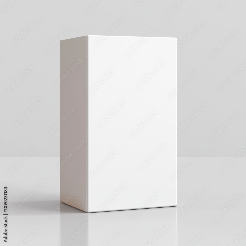 Fototapeta premium Minimalist white box display studio setting product photography clean aesthetic neutral environment modern concept