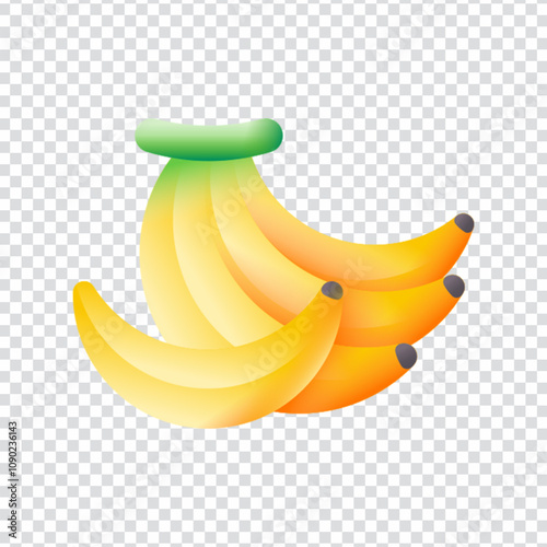 Bright and playful flat vector illustration of a banana, showcasing its iconic yellow peel and curved shape. Ideal for use in fruit labels, organic product packaging, smoothie bars, healthy eating cam