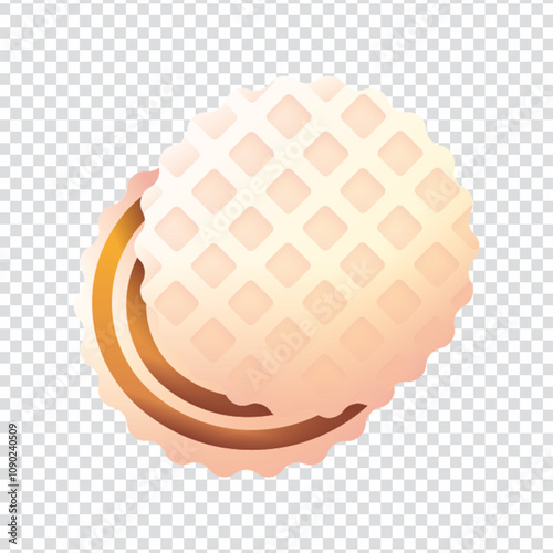 Delightful flat vector illustration of an Oblea, a traditional Colombian dessert made from two thin wafers filled with arequipe (dulce de leche), jam, cheese, or other sweet toppings. This editable EP