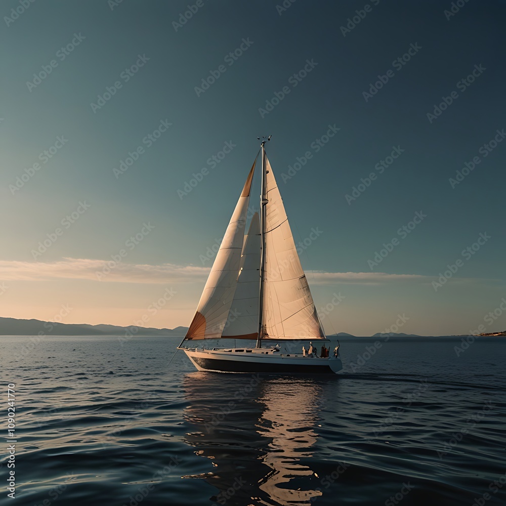 Fototapeta premium sailboat at sunset