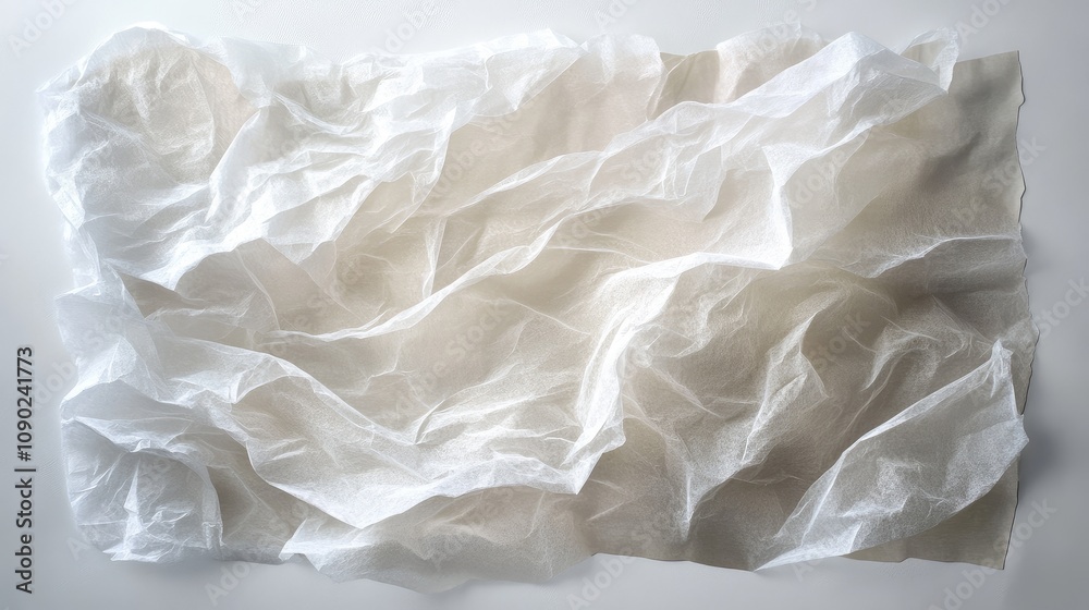 Obraz premium Soft White Textured Fabric With Wrinkles and Creases Ideal for Backgrounds, Textile Art, and Creative Projects in Natural Light Setting