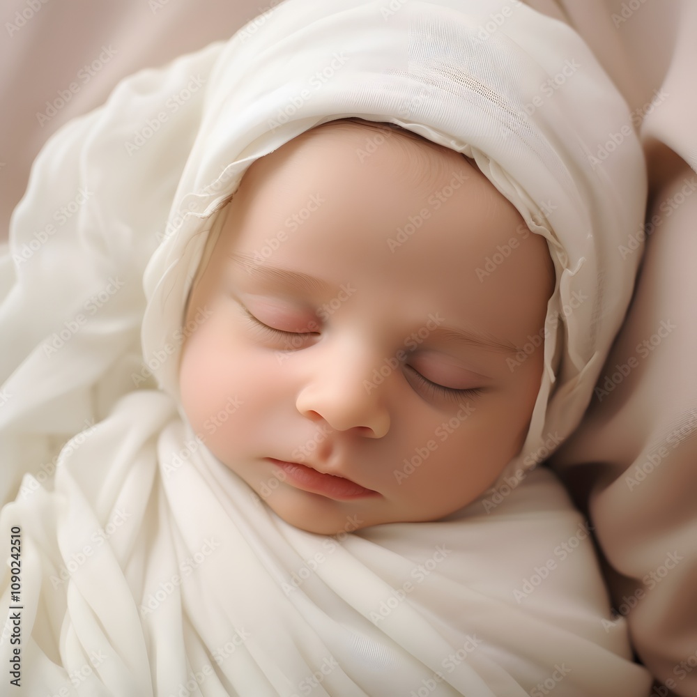 Newborn baby sleeping peacefully cozy home environment portrait photography soft lighting intimate perspective serenity concept Newborn baby sleeping peacefully cozy home environment portrait photography soft lighting intimate perspective serenity concept