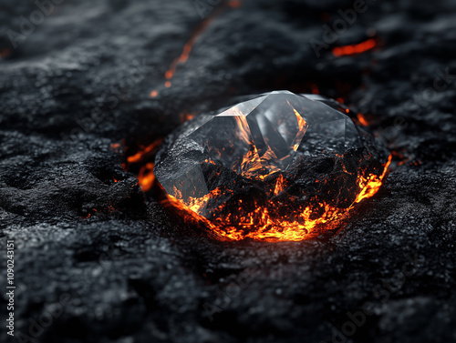 Carbon turning into diamond