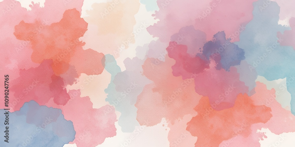 Fototapeta premium Soft watercolor wash in pastel shades.